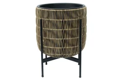 Kompost|Tilbehør Utendørs-Wicker Blomsterkrukke på stativ 38x38xH49 cm Lysebrun Ljusbrun