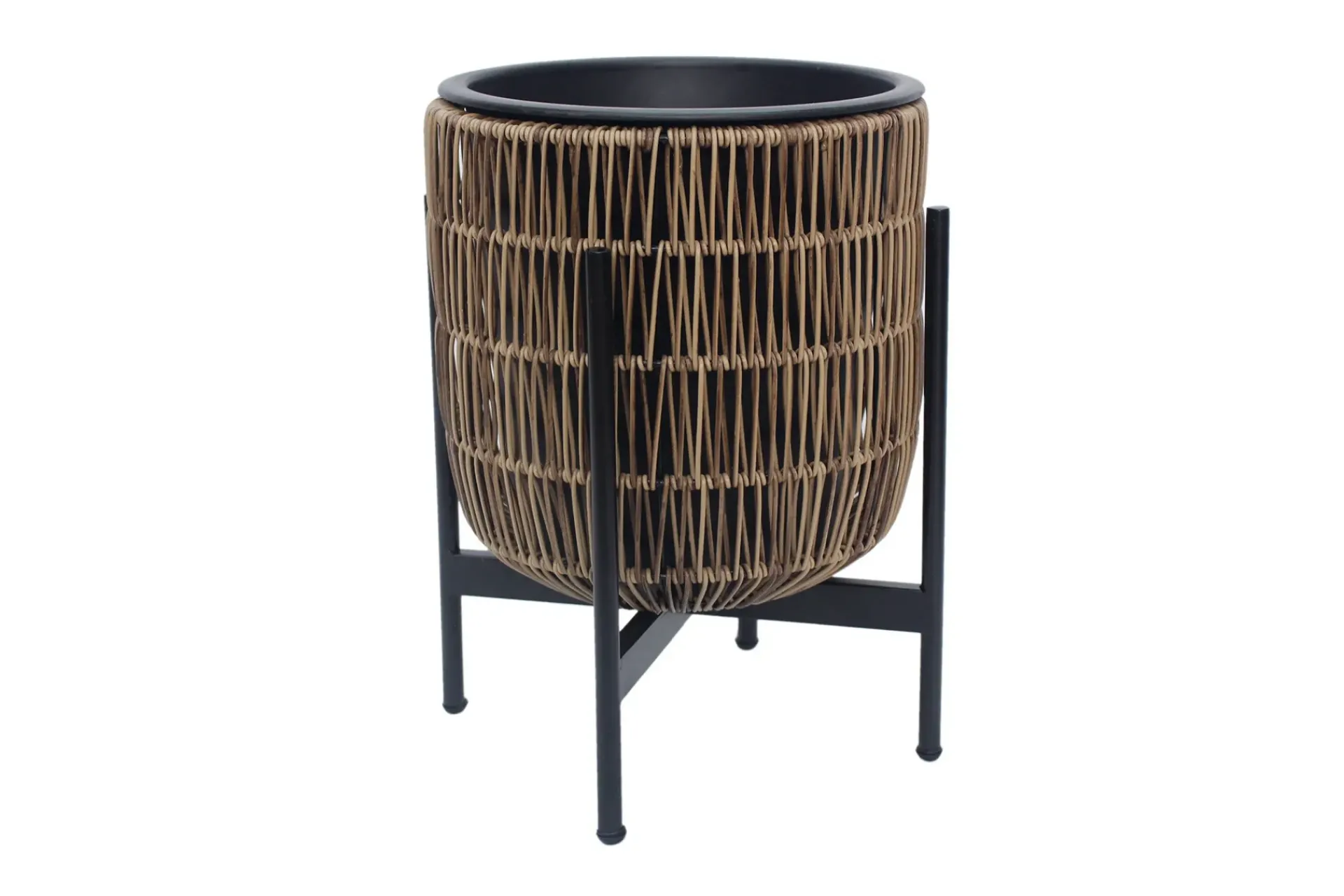 Wicker Blomsterkrukke på stativ 30x30xH38 cm Lysebrun
