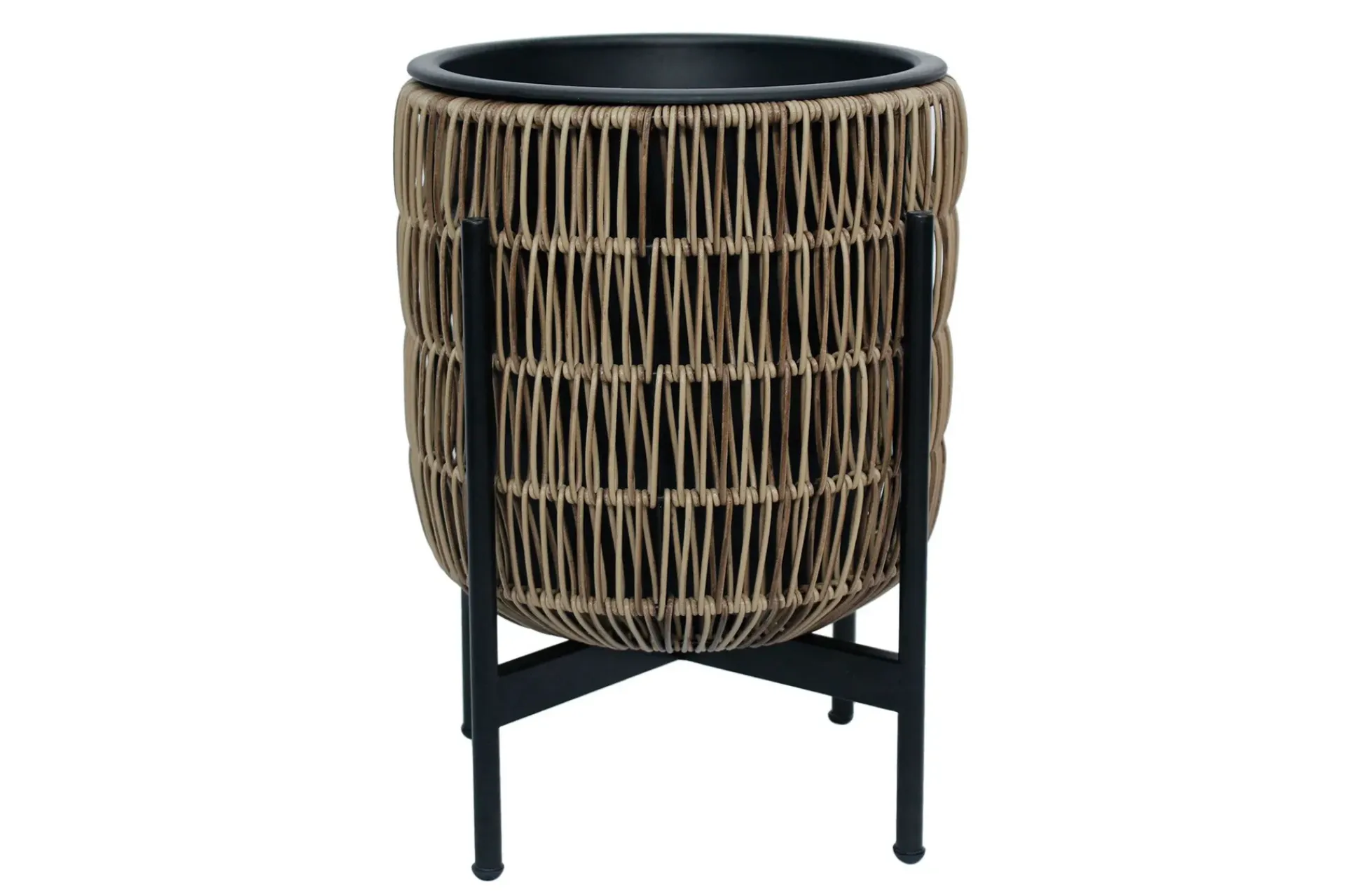 Wicker Blomsterkrukke på stativ 30x30xH38 cm Lysebrun