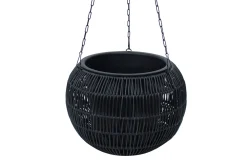 Dyrking|Tilbehør Utendørs-Wicker Hengende Krukke D32xH22 cm Svart
