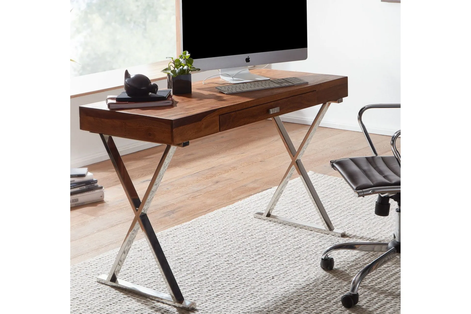 Wohnling Kontorbord-Wilhem Skrivebord 120 cm Rektangulær Natur
