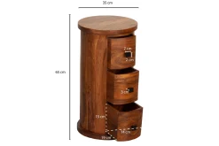 Wohnling Sideboard & Skjenker-Willowdale Sideboard 35 cm 3 Skuffer Rundt Brun