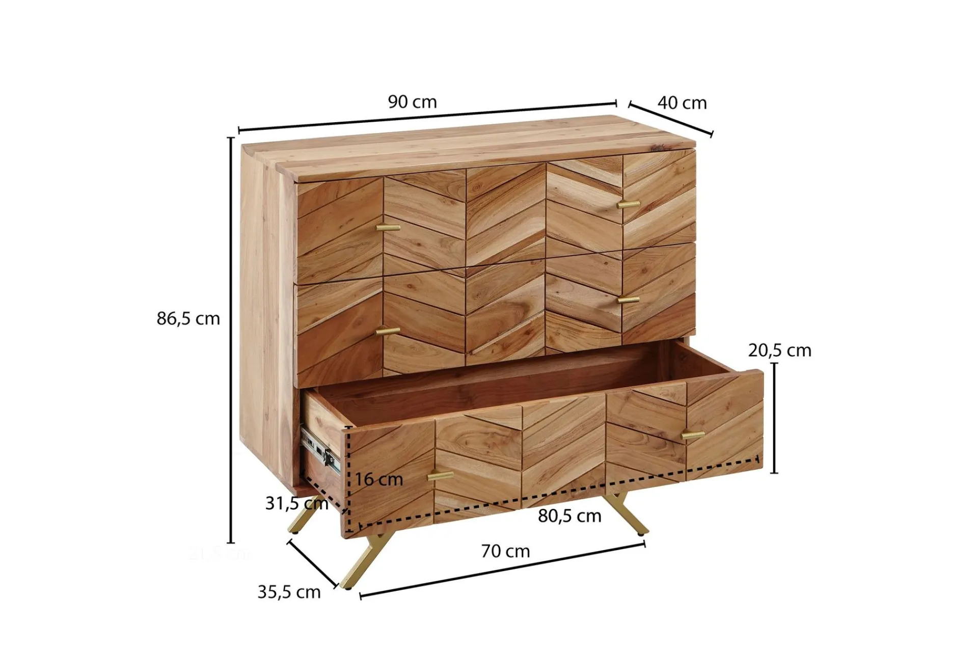 Wohnling Willowdale Sideboard 90x40 cm