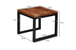Wohnling Sofabord-Willowdale Sofabord 45 cm Brun,Svart