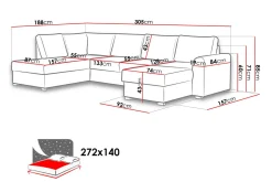 Scandinavian Choice Sovesofaer-Wilma 6-seters Divan Høyre Sovesofa 305 cm Sense 12