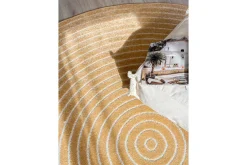 KM Home Utendørstepper-Wiltonteppe Hawaii Circle 240x240 cm, Gul