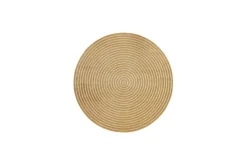 KM Home Utendørstepper-Wiltonteppe Hawaii Circle 240x240 cm, Gul