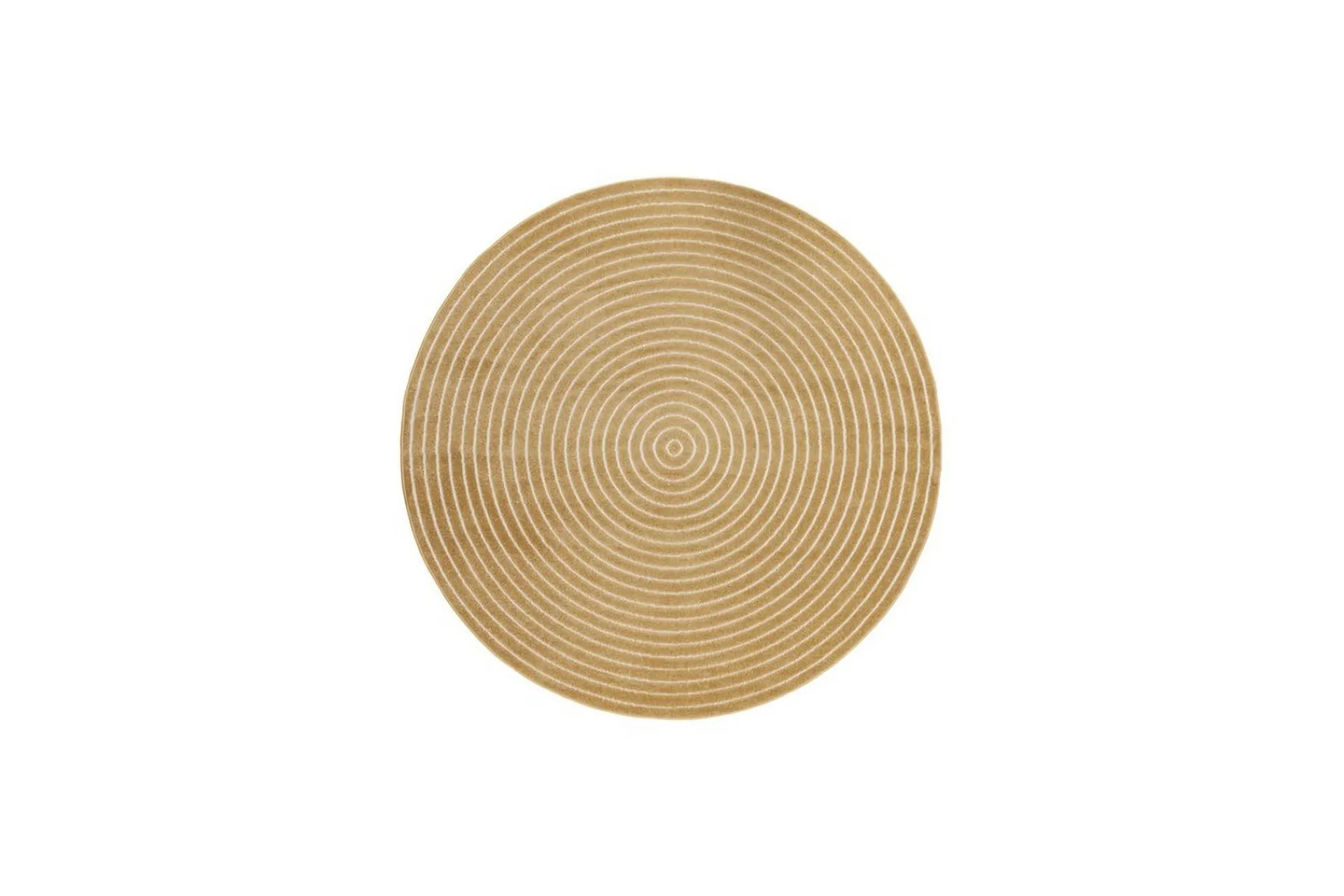 KM Home Utendørstepper-Wiltonteppe Hawaii Circle 240x240 cm, Gul