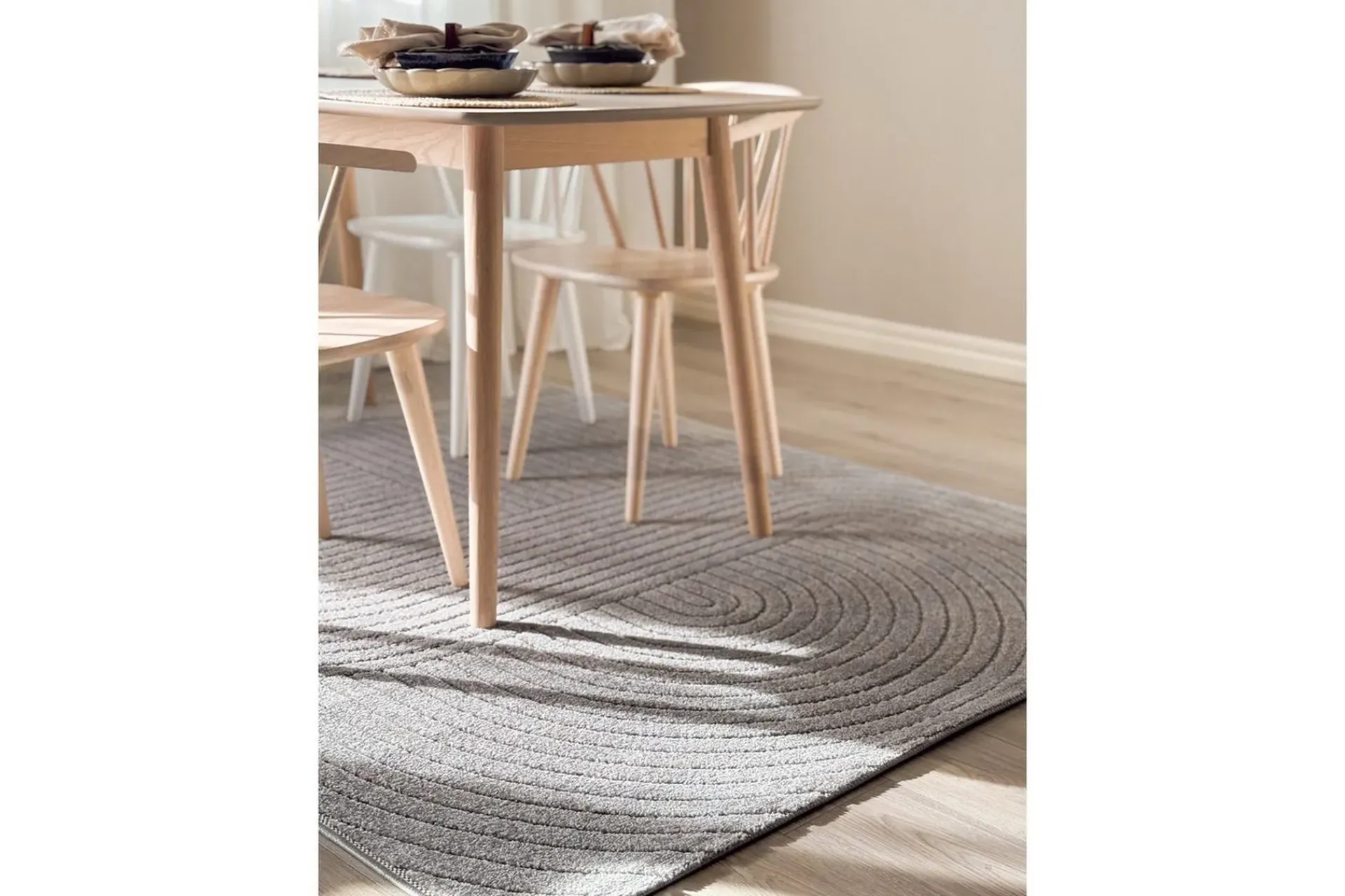 KM Home Skinn & Pelstepper|Sitteputer-Wiltonteppe Hawaii Shape 240x340 cm, Grå Grafittgrå