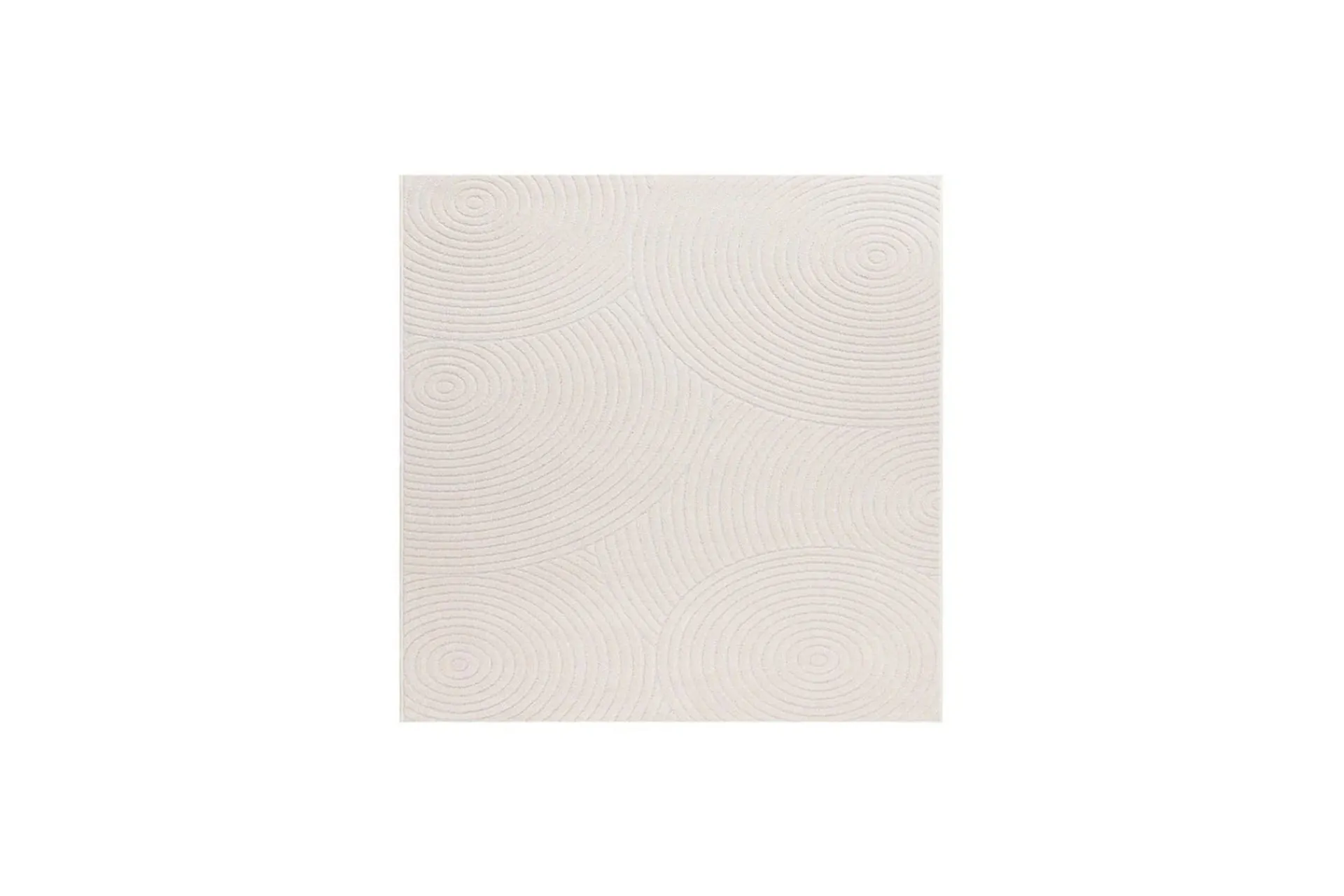 KM Home Utendørstepper-Wiltonteppe Hawaii Trend 240x240 cm, Krem Cremehvit