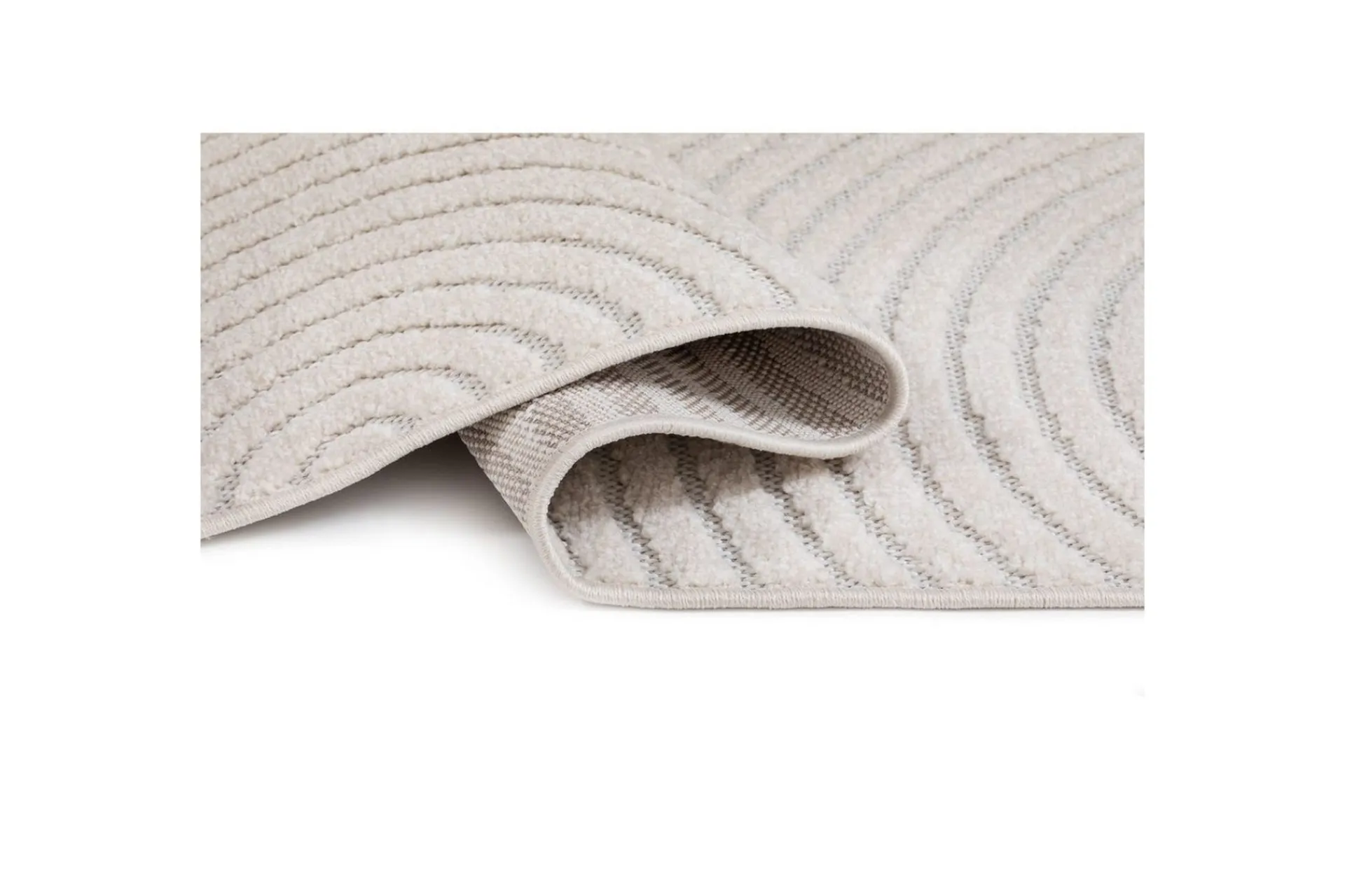 KM Home Utendørstepper-Wiltonteppe Hawaii Trend 240x240 cm, Krem Cremehvit