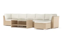 Comfort Garden Loungemøbler Salg-Wisconsin utendørs divansofa 6-seter vendbar Beige