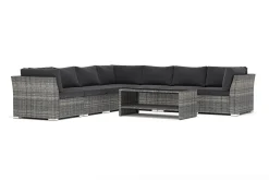 Comfort Garden Benker|Lounge Sofa-Wisconsin utendørs hjørnesofa 7-seter vendbar Grå