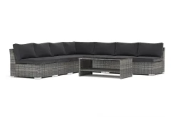 Comfort Garden Veranda & Terrasse|Loungesett-Wisconsin utendørs hjørnesofa 7-seter vendbar med åpen avslutning Grå