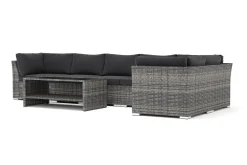 Comfort Garden Wisconsin utendørs L-sofa 6-seters vendbar
