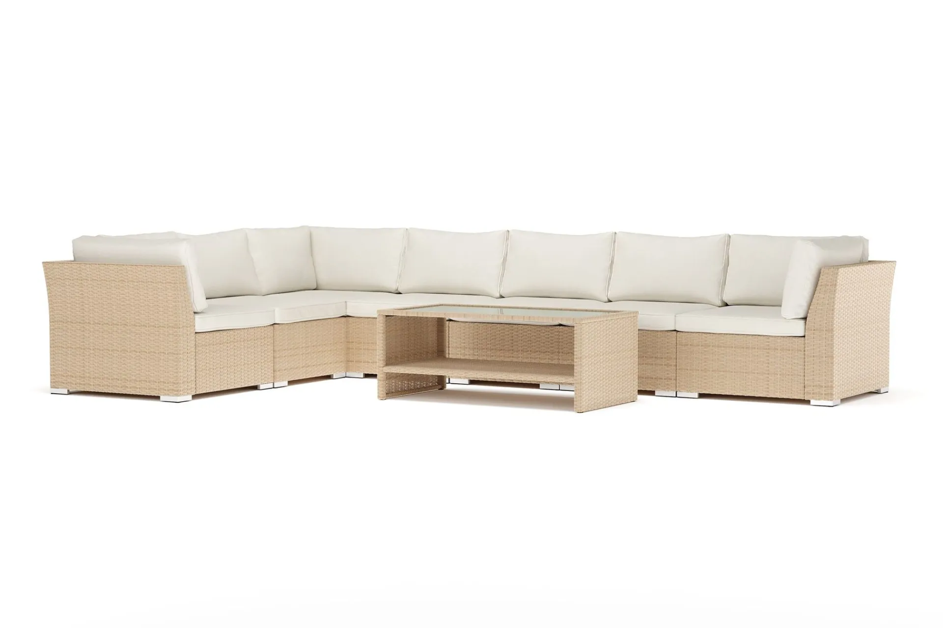 Comfort Garden Veranda & Terrasse|Loungemøbler Salg-Wisconsin utendørs L-sofa 7-seter vendbar Beige