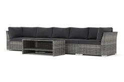 Comfort Garden Veranda & Terrasse|Loungemøbler Salg-Wisconsin utendørs rett 5-seters sofa Grå