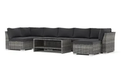 Comfort Garden Wisconsin utendørs U-sofa 7-seters med vendbar divan