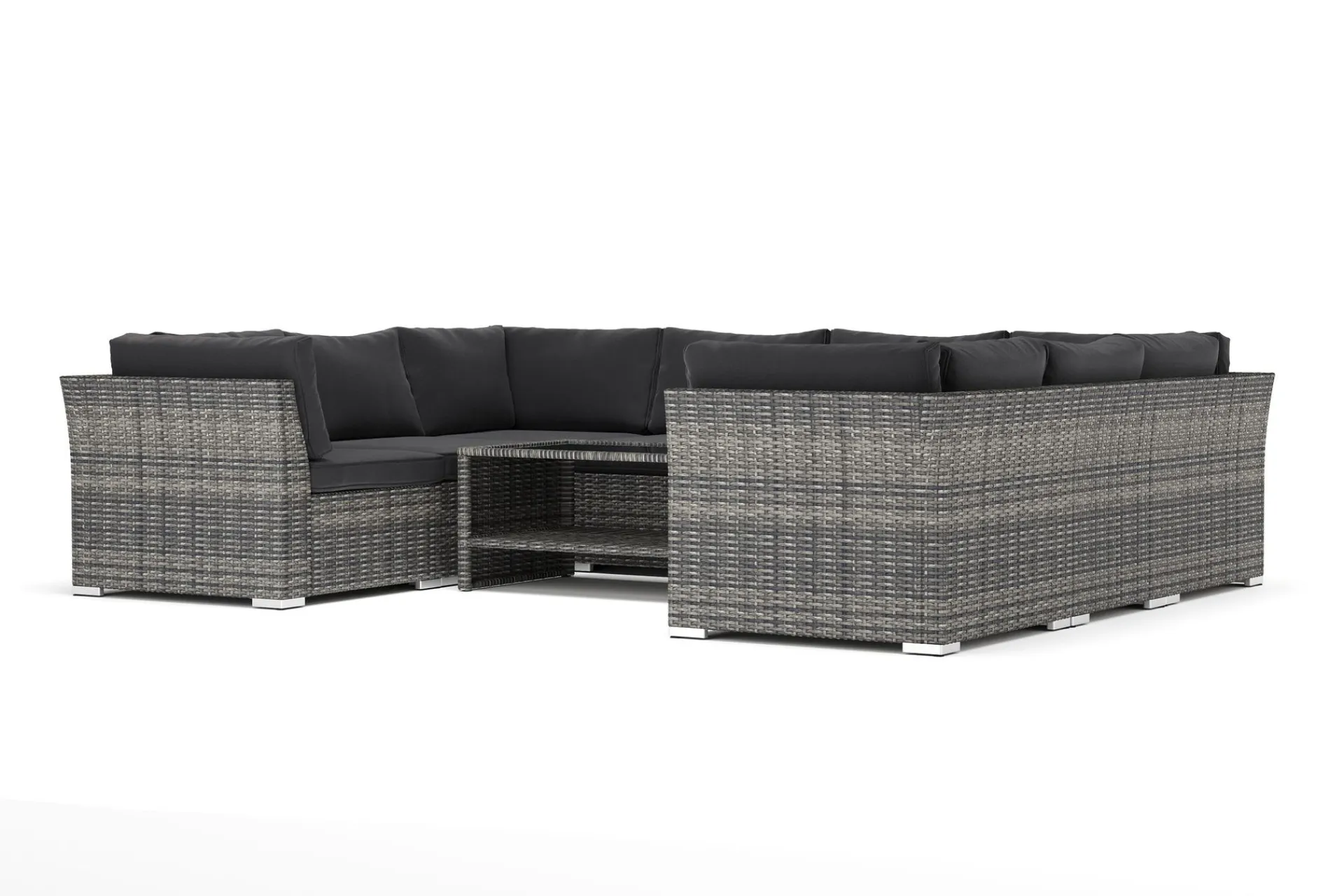 Comfort Garden Pumper Og Irrigasjon|Loungesett-Wisconsin utendørs U-sofa 8-seter med lukket avslutning Grå