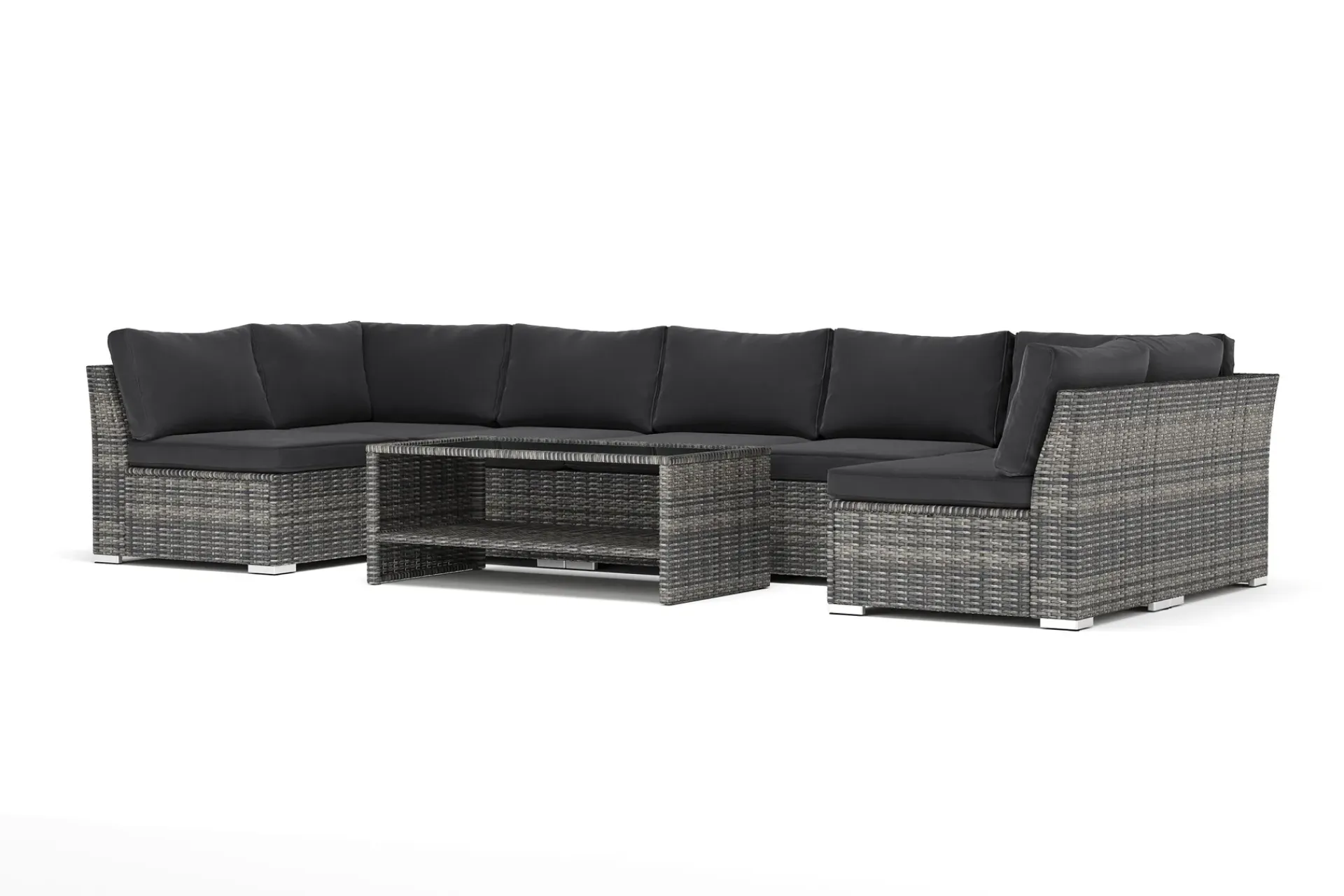 Comfort Garden Wisconsin utendørs U-sofa 10-seter med lukket avslutning