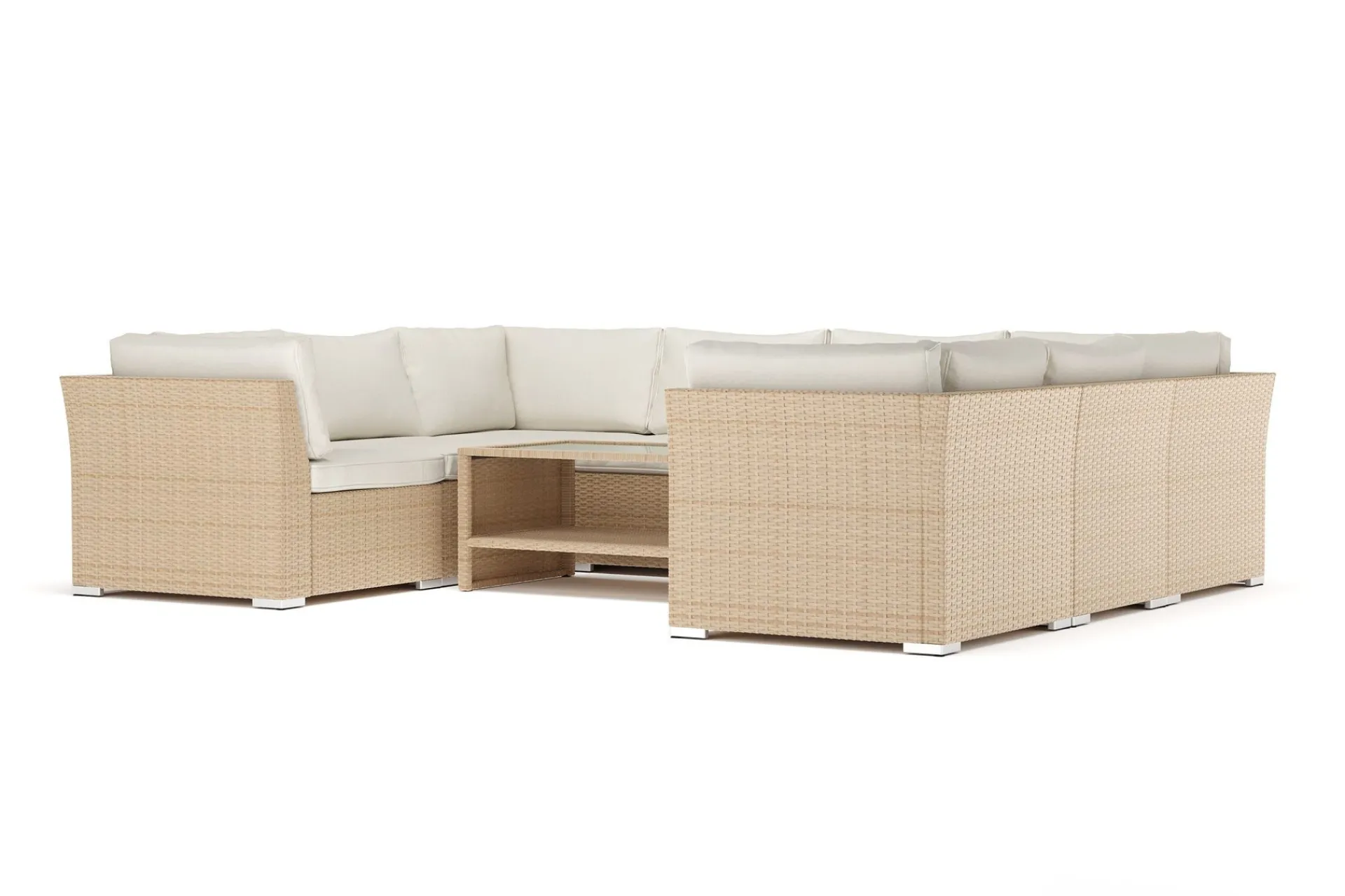 Comfort Garden Wisconsin utendørs U-sofa 8-seter med lukket avslutning