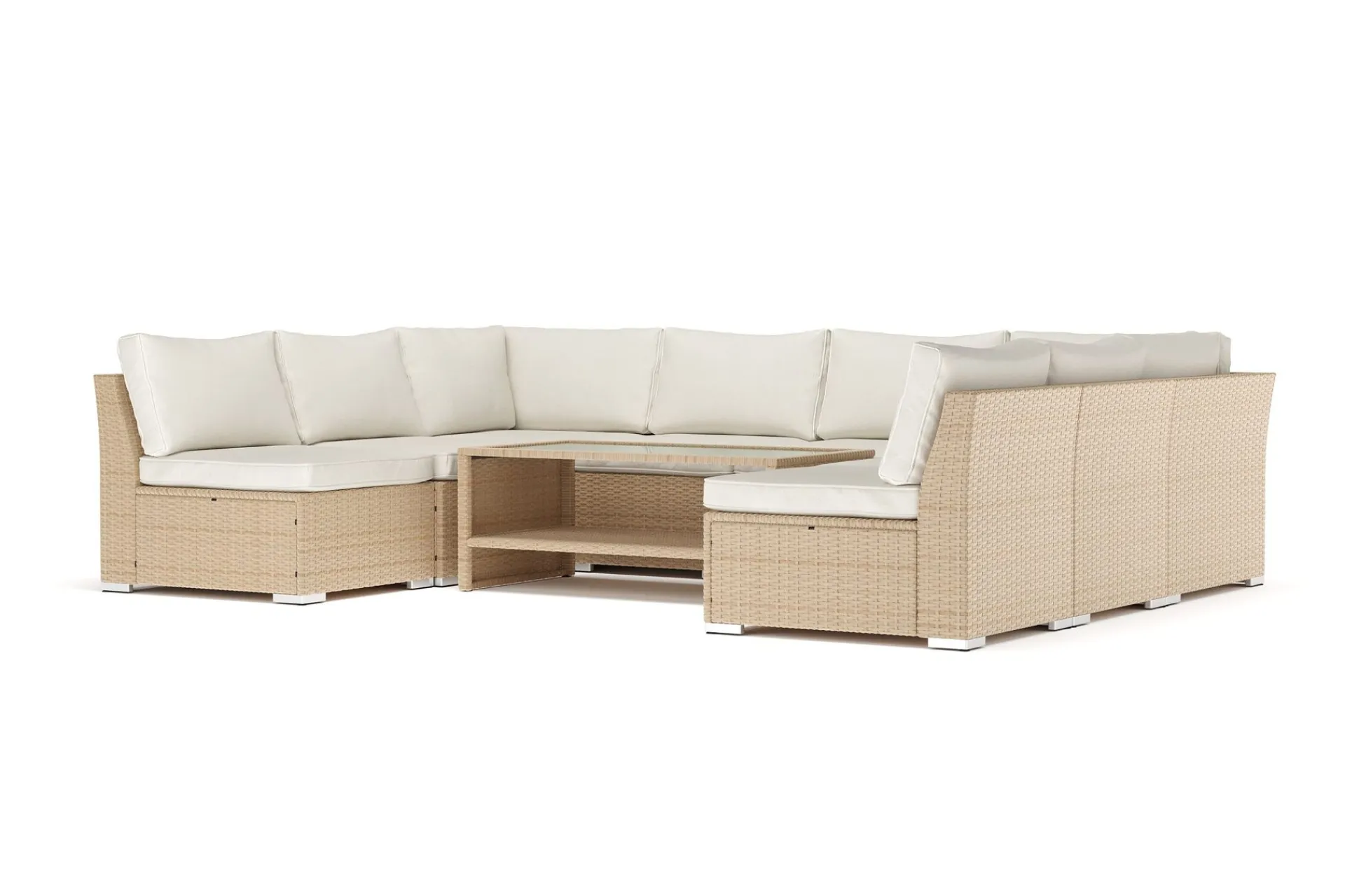 Comfort Garden Veranda & Terrasse|Loungesett-Wisconsin utendørs U-sofa 8-seter med åpen avslutning