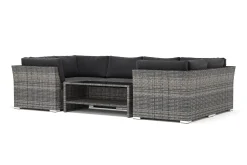 Comfort Garden Wisconsin utendørs U-sofa 6-seter med lukket avslutning