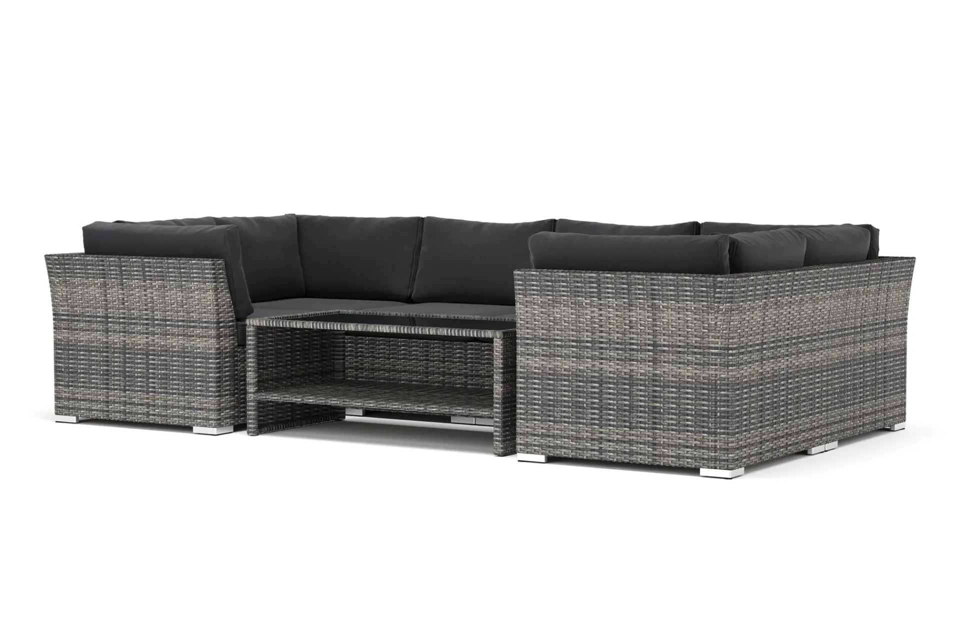 Comfort Garden Wisconsin utendørs U-sofa 6-seter med lukket avslutning