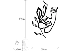 Skilt-Woman Face Behind The Branch Veggdekor Svart
