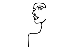 Skilt-Woman Profile Veggdekor Svart