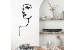Skilt-Woman Profile Veggdekor Svart