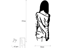 Skilt-Woman With Loose Dress Veggdekor Svart
