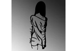 Skilt-Woman With Loose Dress Veggdekor Svart