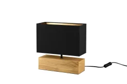 Trio Lighting Woody Bordlampe 30 cm Svart/Tre