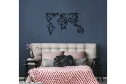 World Map Metal Decor Veggdekor