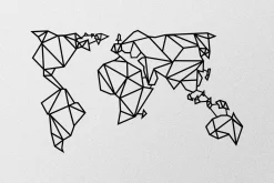 World Map Metal Decor Veggdekor