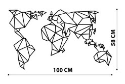 World Map Metal Decor Veggdekor