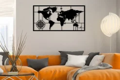 World Map Metal Decor 7 Veggdekor