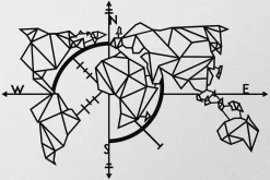World Map Metal Decor 2 Veggdekor