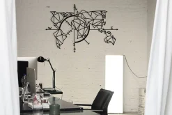 World Map Metal Decor 2 Veggdekor