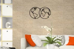 World Map Metal Decor 10 Veggdekor