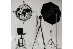 Skilt-World Map Veggdekor Svart