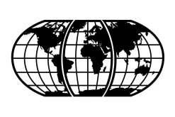 Skilt-World Map 11 Veggdekor Svart