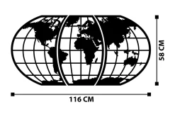 Skilt-World Map 11 Veggdekor Svart