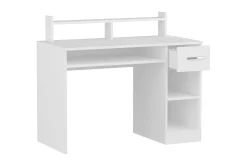 Kontorbord-Yemisen Skrivebord 120 cm med Oppbevaringsskuff + Hyller Hvit