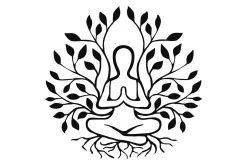 Skilt-Yoga Veggdekor Svart