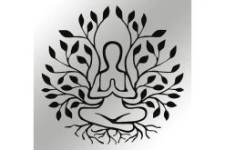 Skilt-Yoga Veggdekor Svart