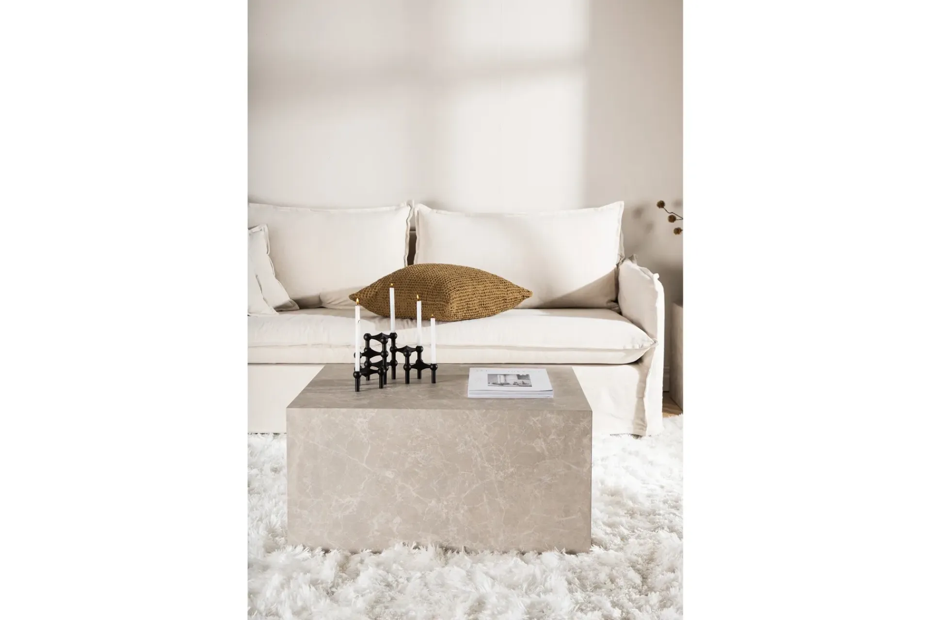 Venture Home York Travertin Sofabord 80x60x40 cm
