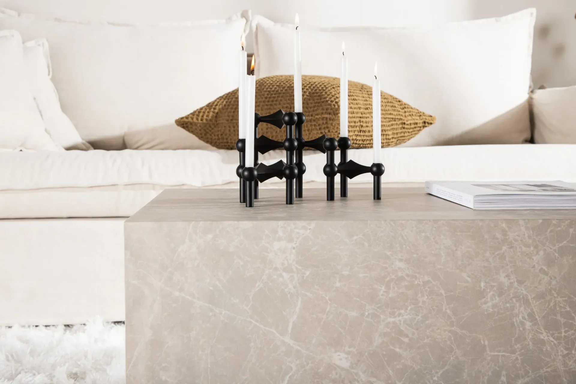 Venture Home York Travertin Sofabord 80x60x40 cm