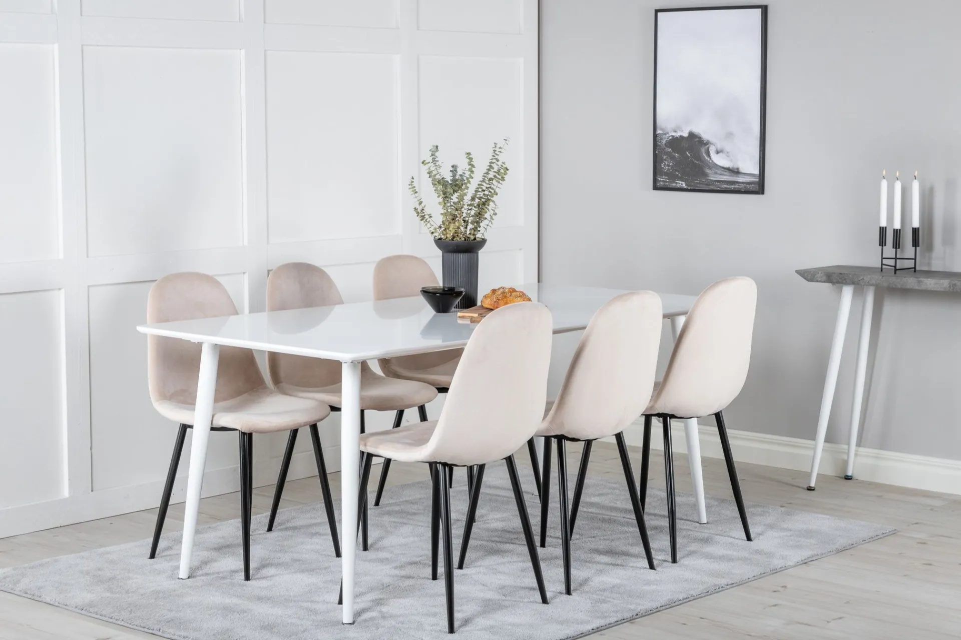 Venture Home Spisegrupper-Ypas Spisegruppe 180 cm inkl. 6 Pontus Stoler Hvit